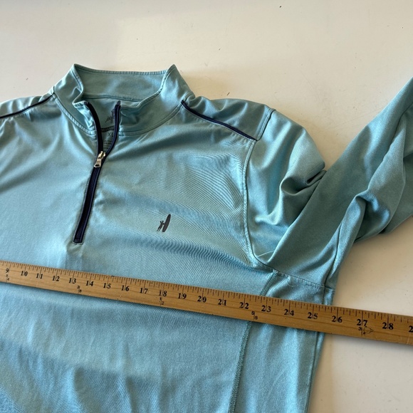 Johnnie-O Prep-Formance Mint Green Quarter Zip Pullover Sweater Mens XL Stretch - Picture 6 of 8
